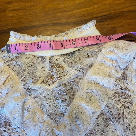 Womens Lace See Through Blouse - Picture 8 of 9